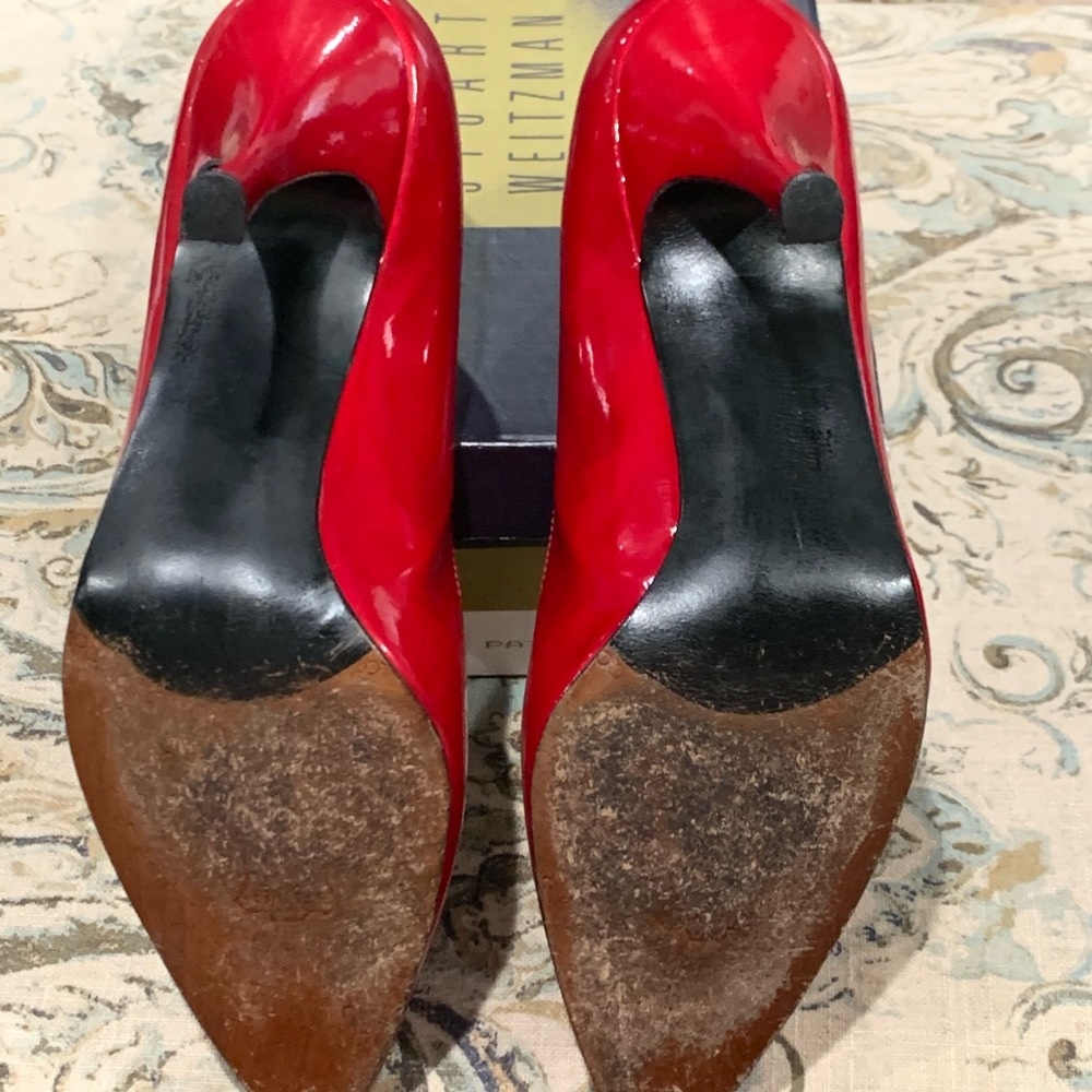 Vintage Stuart Weitzman Red Patent Stilettos Sz 9M - Picture 6 of 8